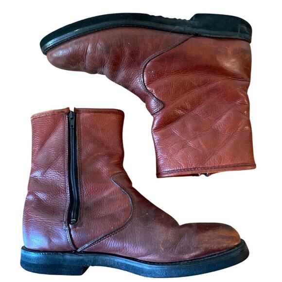 Vintage Dexter Brown Cognac Distressed Fleece-Lined Boot Men's size 9 - Picture 2 of 12